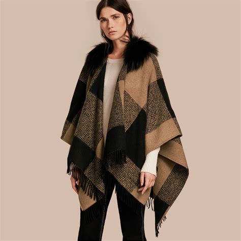 burberry wool cashmere poncho|burberry poncho website.